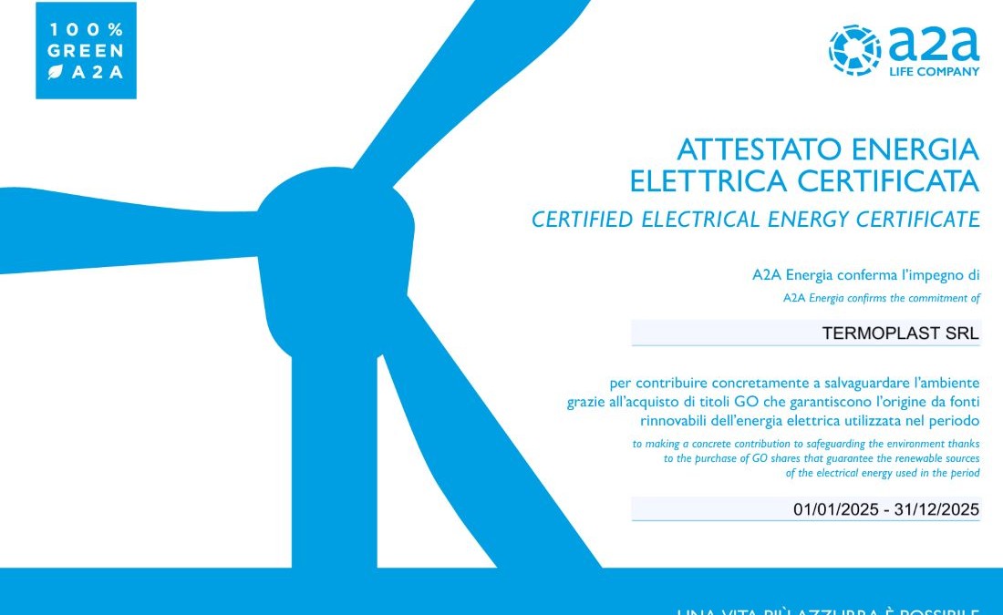 attestato energia elettrica certificata